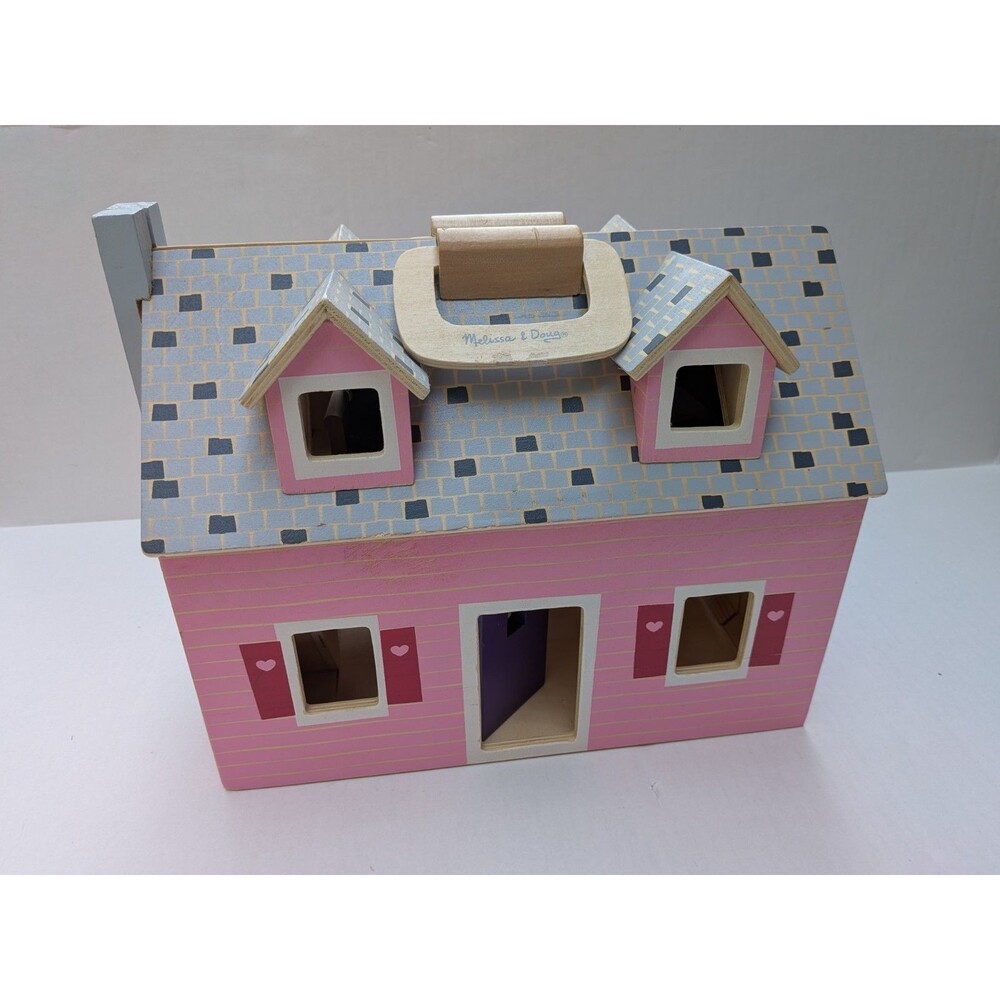 Melissa & Doug Fold and Go Wooden Dollhouse
